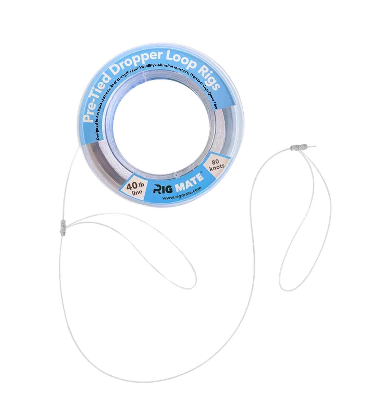 Rig Mate 40lb pre-tied dropper loop rig spool with pre-tied loops