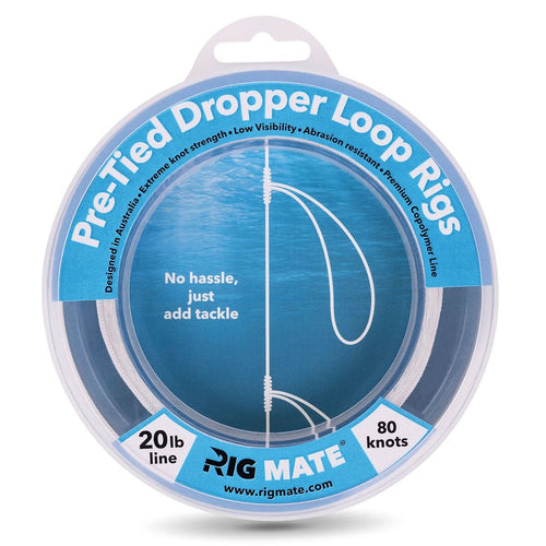Rig Mate 20lb pre-tied dropper loop rig spool - front view
