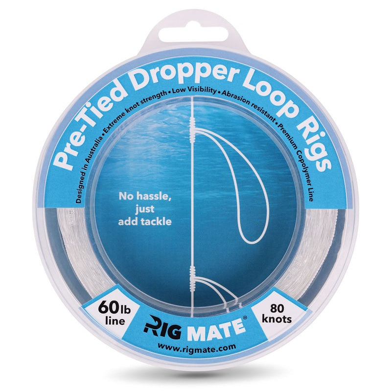 Rig Mate 60lb pre-tied dropper loop rig spool - front view