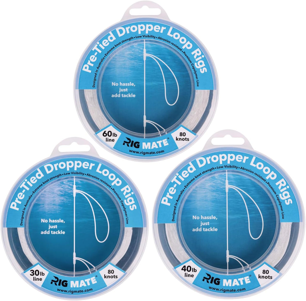 30 lb, 40 lb & 60 lb Bundle | Pre-Tied Dropper Loop Rigs