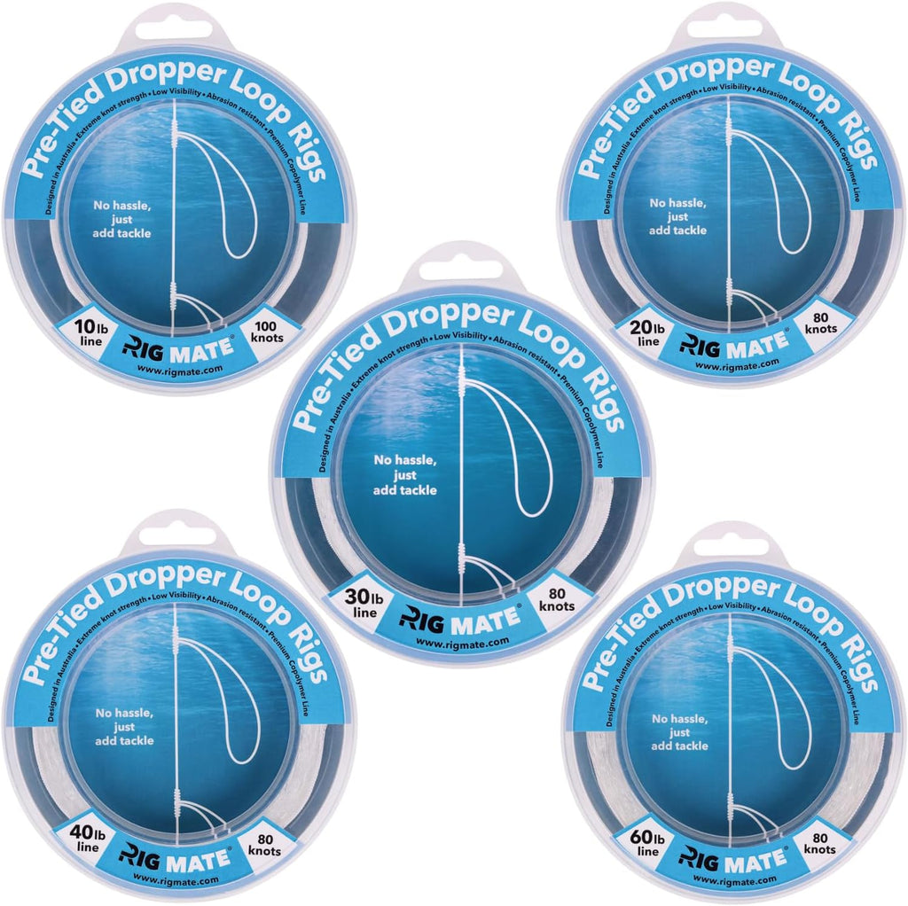 10 lb, 20 lb, 30 lb, 40 lb & 60 lb Bundle | Pre-Tied Dropper Loop Rigs