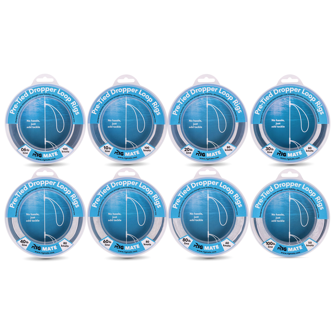 Rig Mate pre-tied dropper loop rig spools - full range 06 lb to 100 lb