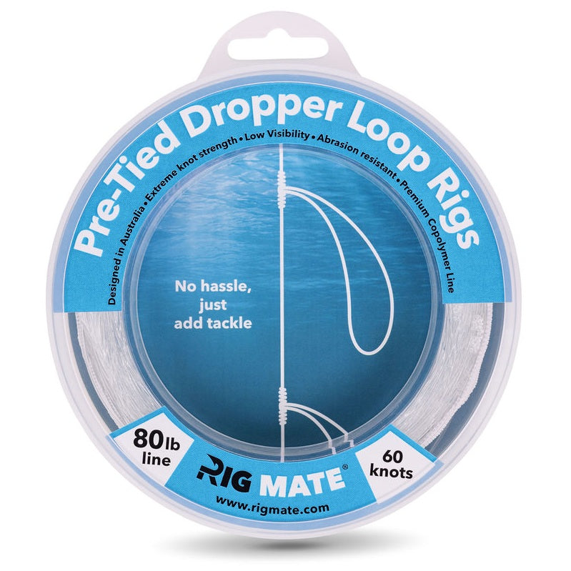Rig Mate 80lb pre-tied dropper loop rig spool - front view