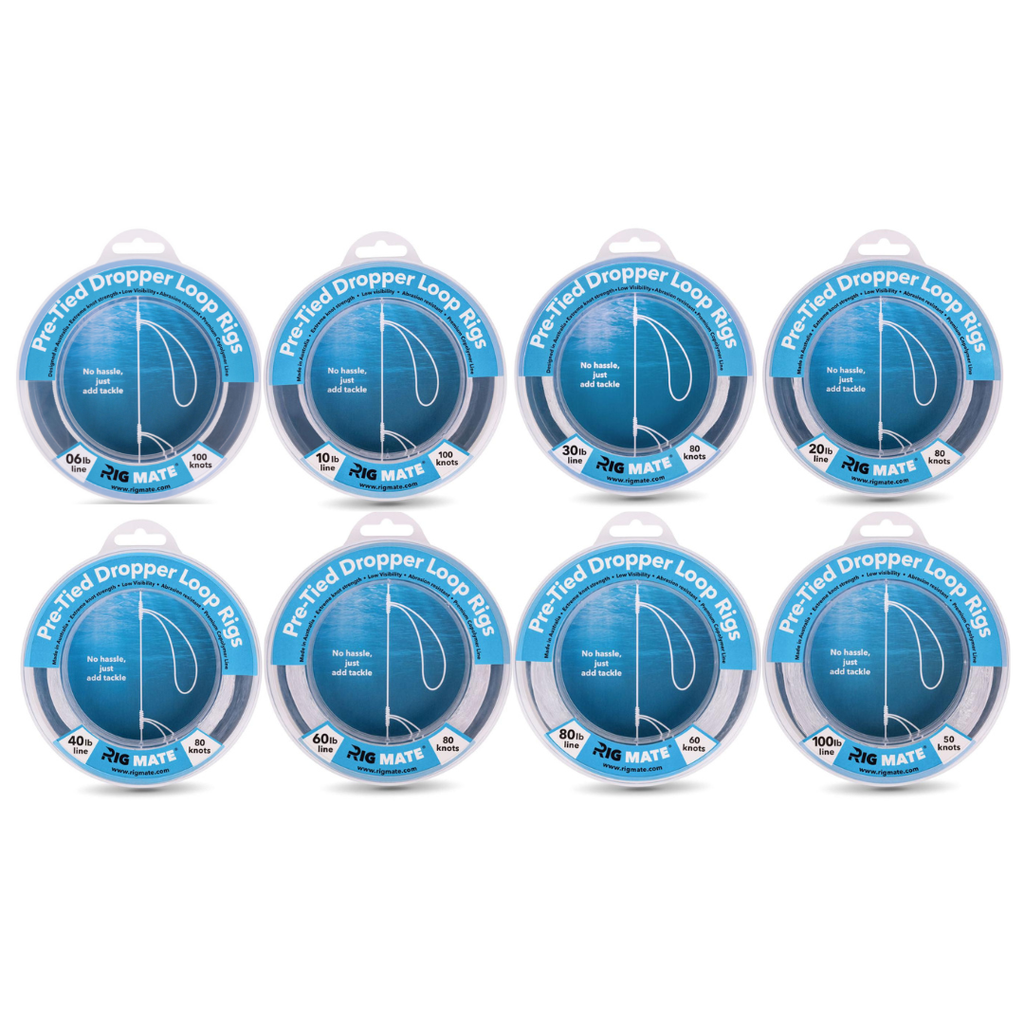 06 lb, 10 lb, 20 lb, 30 lb, 40 lb, 60 lb, 80 lb, 100 lb Bundle | Pre-Tied Dropper Loop Rigs